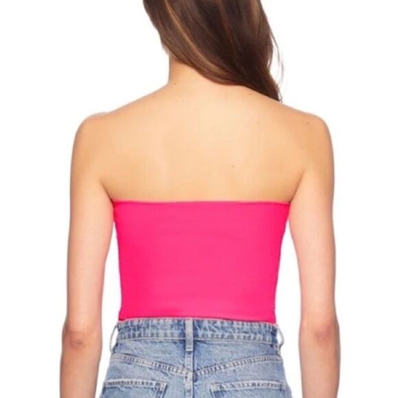 NWT Susana Monaco Faux Leather Cropped Tube Top Link Glow Large - Picture 3 of 10